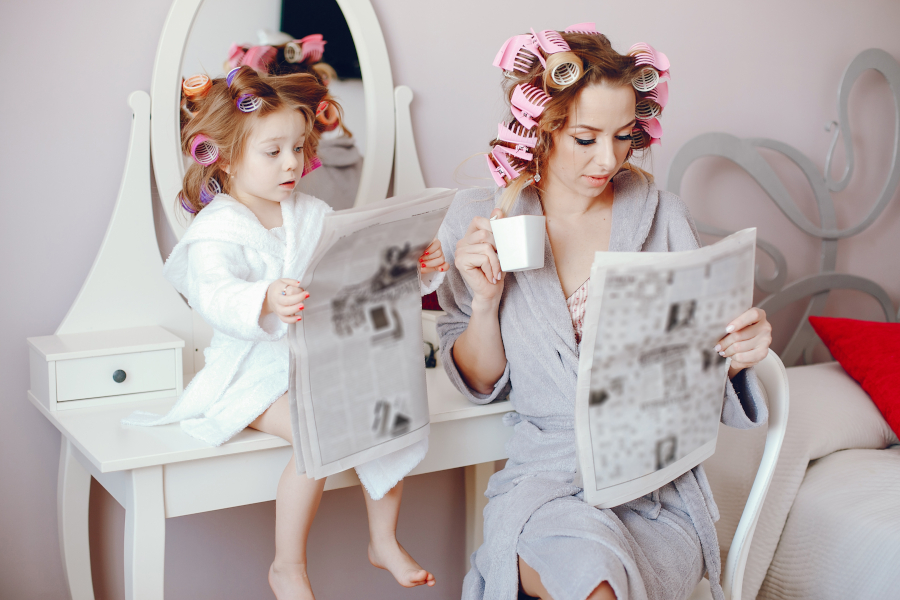 Čtení novin s dětmi